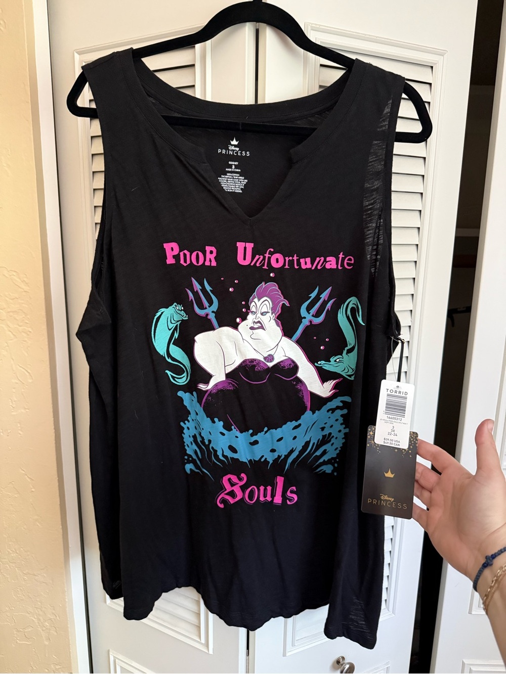 torrid Black Tank with Pink & Teal Ursula Graphic